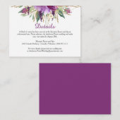 Paarse Amethyst Gouden Bloemen Behuizing Kaarten (Voorkant / Achterkant)