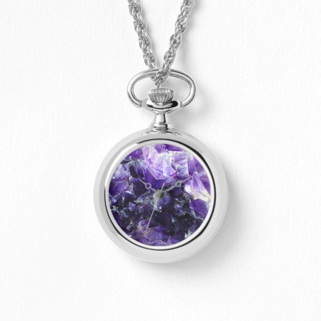 Paarse amethyst horloge (Voorkant)