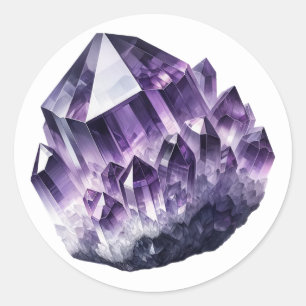 Paarse Amethyst Kalmerende Kristal Metafysisch Ronde Sticker