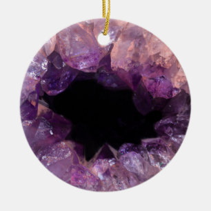 Paarse Amethyst Keramisch Ornament