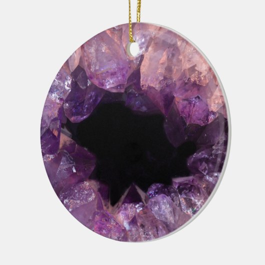 Paarse Amethyst Keramisch Ornament (Links)