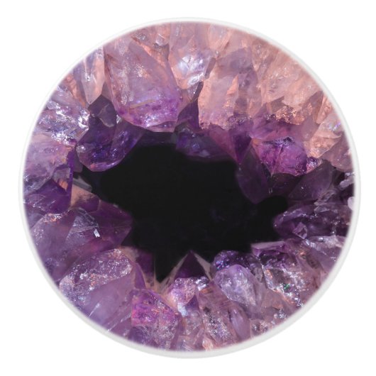 Paarse Amethyst Keramische Knop (Voorkant)