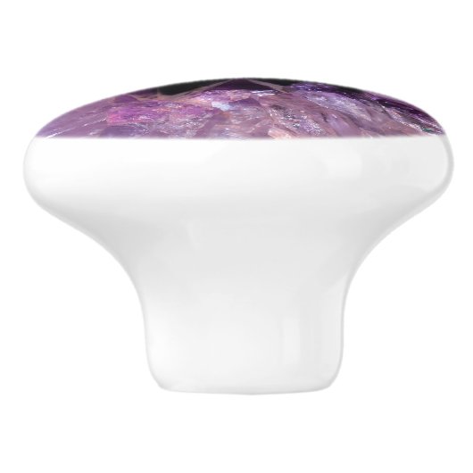 Paarse Amethyst Keramische Knop (Zijkant)