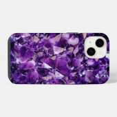 Paarse Amethyst Kristal Edelsteen iPhone Hoesje iPhone 14 Hoesje (Achterkant horizontaal)