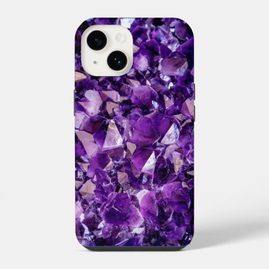 Paarse Amethyst Kristal Edelsteen iPhone Hoesje iPhone 14 Hoesje (Achterkant)