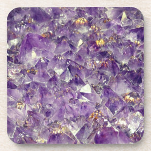 Paarse amethyst kristal edelsteen uitzicht bier onderzetter