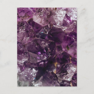 Paarse Amethyst Kristal Kwarts Energie Patroon Briefkaart