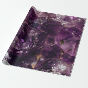 Paarse Amethyst Kristal Kwarts Energie Patroon Cadeaupapier