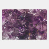 Paarse Amethyst Kristal Kwarts Energie Patroon Inpakpapier Vel (Voorkant)