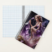 Paarse Amethyst kristallen magische fee Notitieboek (Binnen)