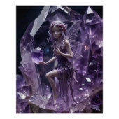 Paarse Amethyst kristallen magische fee Perfect Poster (Voorkant)
