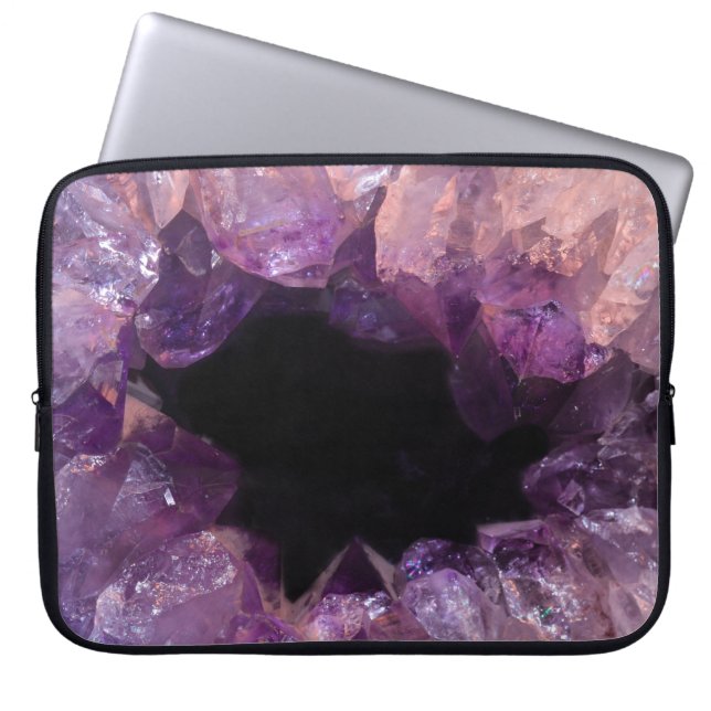 Paarse Amethyst Laptop Sleeve (Voorkant)