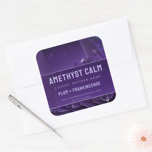 Paarse Amethyst Luxury Artisan Product Label (Envelop)
