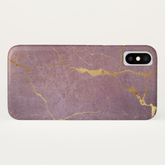 Paarse Amethyst met Gold Marbl iPhone / iPad case (Achterkant (horizontaal))