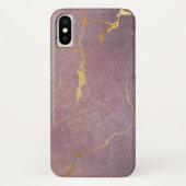 Paarse Amethyst met Gold Marbl iPhone / iPad case (Achterkant)