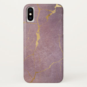 Paarse Amethyst met Gold Marbl iPhone / iPad case