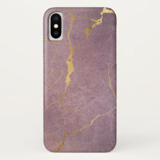 Paarse Amethyst met Gold Marbl iPhone / iPad case