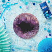 Paarse Amethyst Papieren Bordje (Feest)