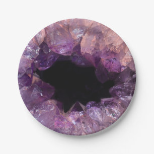 Paarse Amethyst Papieren Bordje