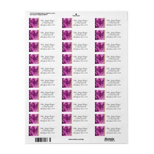 Paarse Amethyst Pareltjes Paars Etiket (Full Sheet)