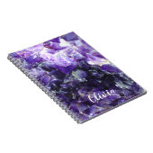 Paarse amethyst Persoonlijke naam Notitieboek (Rechterzijde)
