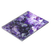 Paarse amethyst Persoonlijke naam Notitieboek (Linkerzijde)