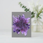 PAARSE AMETHYST QUARTZ CRYSTALS MINERAL BRIEFKAART (Staand voorkant)