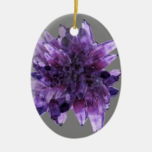 PAARSE AMETHYST QUARTZ CRYSTALS MINERAL KERAMISCH ORNAMENT (Voorkant)