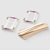 Paarse Amethyst Rechthoek Gouden Glitter Lijst Handwaaier (Niet-gemonteerd)