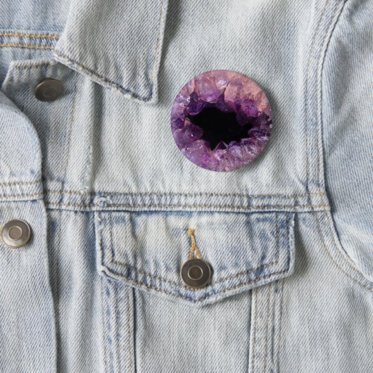Paarse Amethyst Ronde Button 5,7 Cm (In situ)