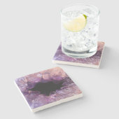 Paarse Amethyst Stenen Onderzetter (Zijkant)