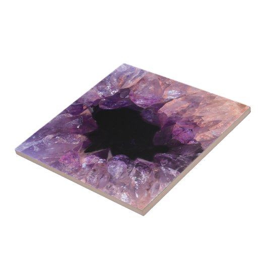 Paarse Amethyst Tegeltje (Zijkant)