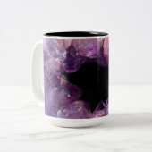 Paarse Amethyst Tweekleurige Koffiemok (Voorkant links)