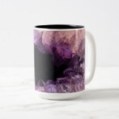 Paarse Amethyst Tweekleurige Koffiemok (Voorkant rechts)