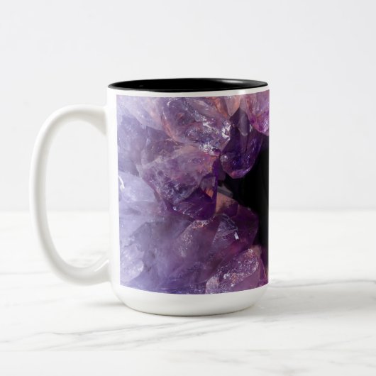 Paarse Amethyst Tweekleurige Koffiemok (Links)