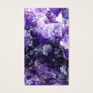 Paarse amethyst visitekaartje