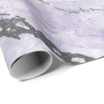 Paarse Amethyst White Silver Grey Marble Shiny Cadeaupapier<br><div class="desc">Minimalisme en elegantie,  afhankelijk van de werkelijke ontwikkeling van de binnenbekleding. Voor veel luxe glam-gelegenheden</div>