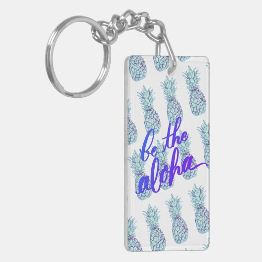 Paarse anananas Aloha Sleutelhanger (Voorkant Links)