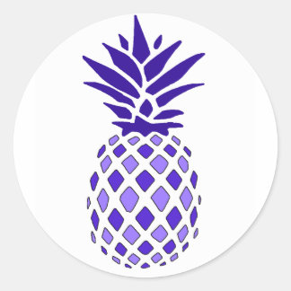 Paarse ananas ronde sticker
