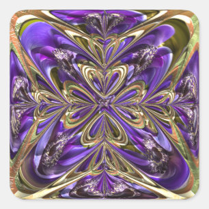 Paarse Anemone Abstract Vierkante Sticker