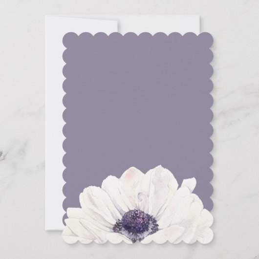 Paarse Anemone Bride in Gown Vrijgezellenfeest Kaart (Achterkant)