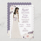 Paarse Anemone Bruid in Gown Vrijgezellenfeest Kaart (Voorkant / Achterkant)