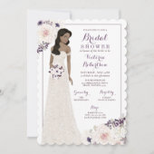 Paarse Anemone Bruid in Gown Vrijgezellenfeest Kaart (Voorkant)