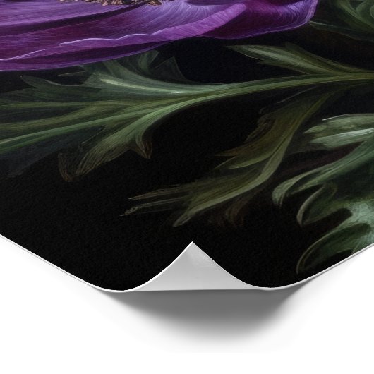 Paarse Anemone Flowers Art Print Poster (Hoek)