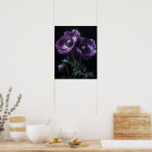 Paarse Anemone Flowers Art Print Poster (Keuken)