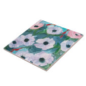 Paarse Anemone Flowers Waterverf Tegeltje (Zijkant)