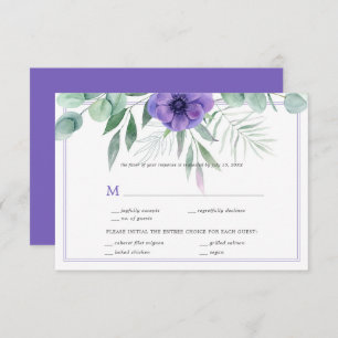 Paarse Anemone Greenery Border RSVP