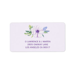 Paarse Anemone & Hyacint Lente Bloemen Etiket