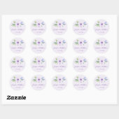 Paarse Anemone Hyacinth lente bruiloft Ronde Sticker (Vel)