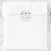 Paarse Anemone Hyacinth lente bruiloft Ronde Sticker (Tas)